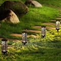Miniatyrbild 2 av 4: 4st LED Solenergilampa Utomhusdekoration Trädgård Gräsmatta Hål Bollard Belysning Vitt ljus 6x6x28,5cm IP44 Vattentät