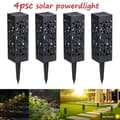 Miniatyrbild 1 av 4: 4st LED Solenergilampa Utomhusdekoration Trädgård Gräsmatta Hål Bollard Belysning Vitt ljus 6x6x28,5cm IP44 Vattentät