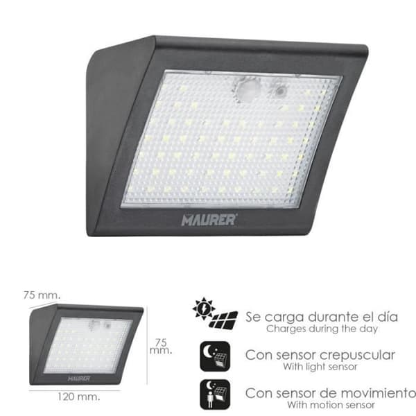 Applicera solar Led 250 Lumen med rörelsesensor och skymning IP65 AFT 08192030