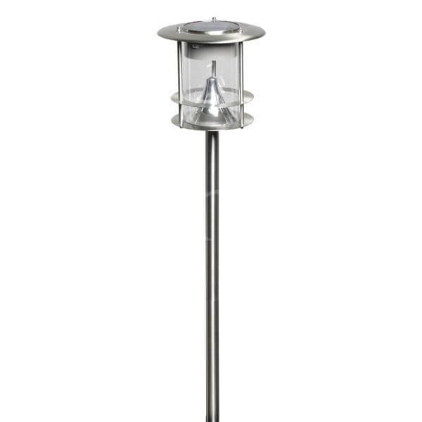 Solpollare att plantera - SOLAR - LED Krom - H64,5cm - Vit - Batteri