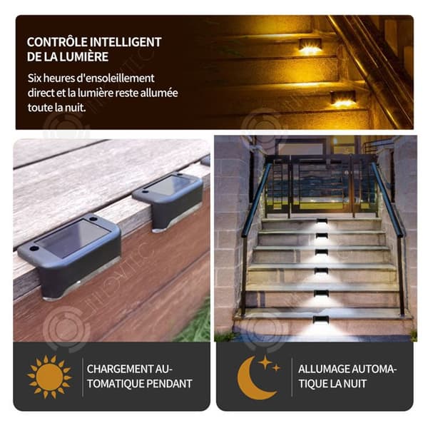 INN Outdoor Solar Step Light LED 6-pack Däckljus Svart skal Varmvitt ljus 0,5w Solar Light Vattentätt IP6