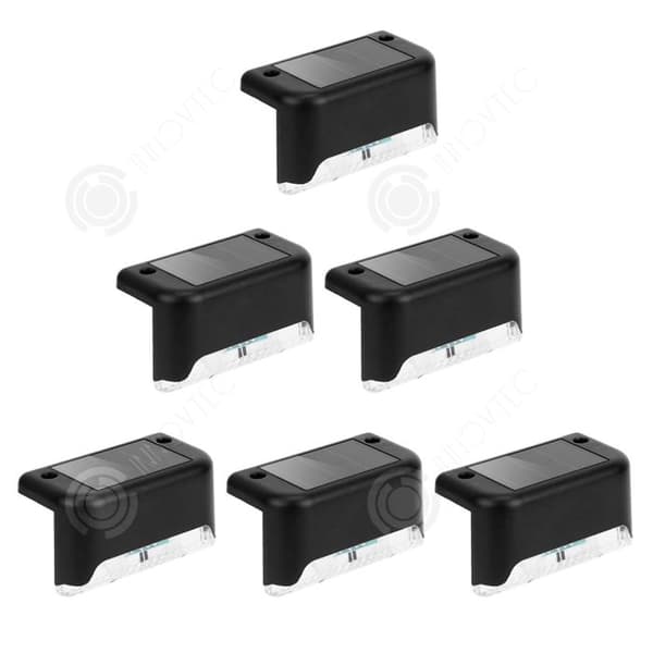 INN Outdoor Solar Step Light LED 6-pack Däckljus Svart skal Varmvitt ljus 0,5w Solar Light Vattentätt IP6