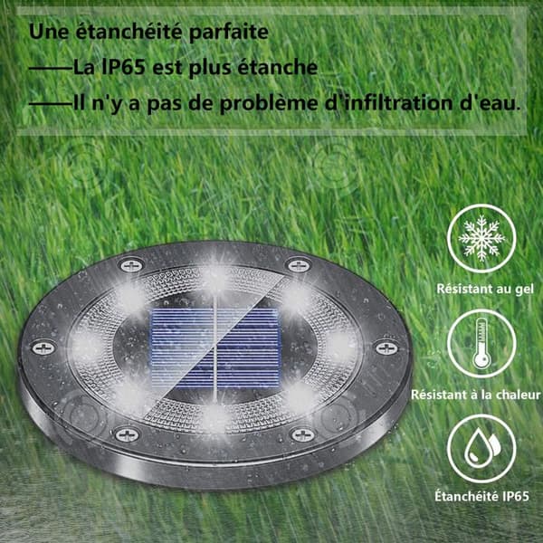 INN 4 st Utomhus solar lampa 12cmx13cm IP65 8 LED 800mAh svart solar ljus exteriör solar lampa led solar lamp spot LE