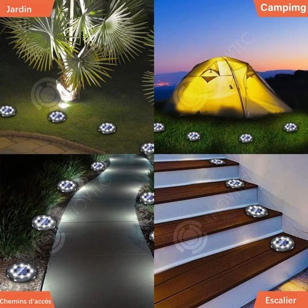 INN 4 st Utomhus solar lampa 12cmx13cm IP65 8 LED 800mAh svart solar ljus exteriör solar lampa led solar lamp spot LE