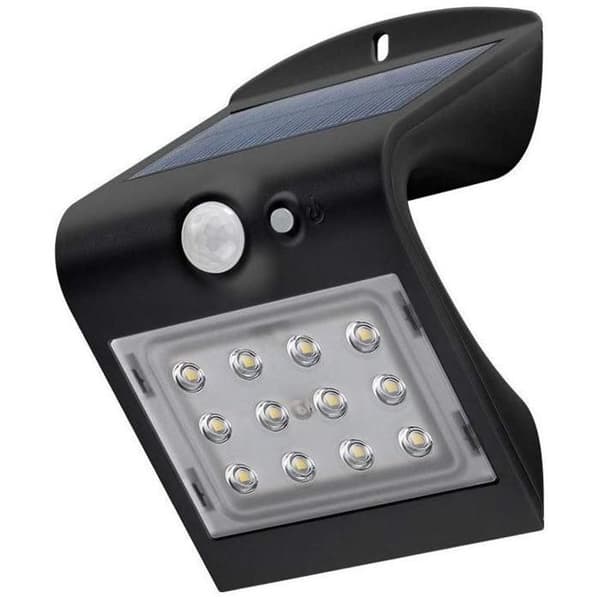 GOOBAY - LED Solar Vägglampa med rörelsesensor - PVC-glas - 1,5W - Svart