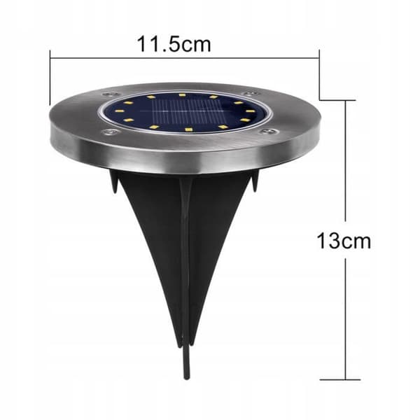 Maclean MCE318 solcellslampa IP44 solar trädgårdslampa, 12 SMD lysdioder, 4000K, Ni-MH 600 mAh, 0,7W