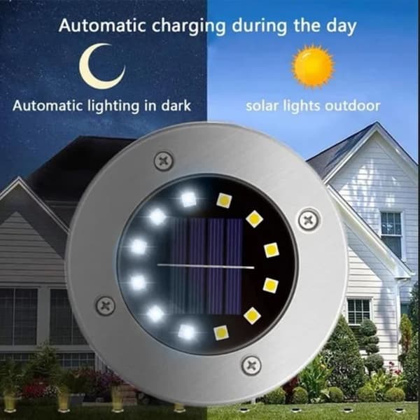 Maclean MCE318 solcellslampa IP44 solar trädgårdslampa, 12 SMD lysdioder, 4000K, Ni-MH 600 mAh, 0,7W