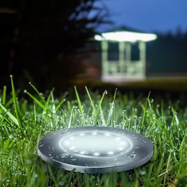Maclean MCE318 solcellslampa IP44 solar trädgårdslampa, 12 SMD lysdioder, 4000K, Ni-MH 600 mAh, 0,7W