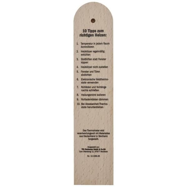 Naturtermometer - TFA DOSTMANN - Energiespar-Termometer - Vit - Inomhus