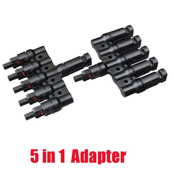 Solcellepanel-forbinder, 2 i 1 adapter, parallel forbindelse, 1 par 5 i 1 adapter