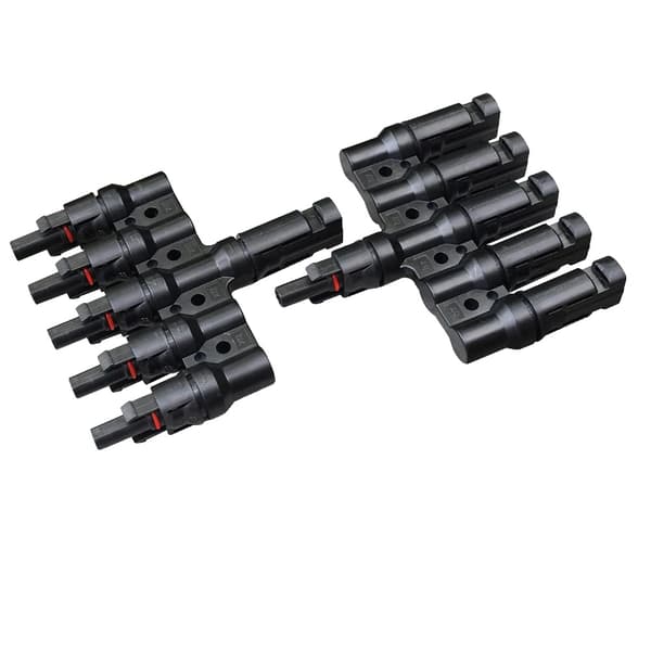 Solcellepanel-forbinder, 2 i 1 adapter, parallel forbindelse, 1 par 5 i 1 adapter