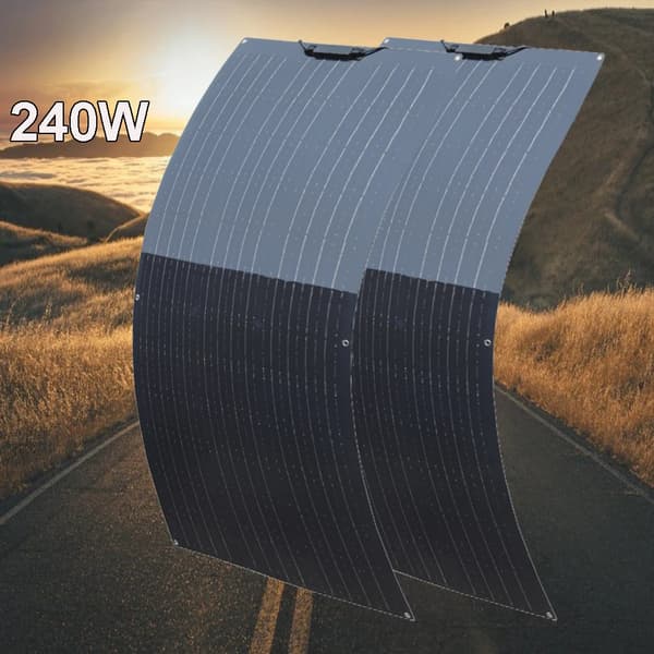 Fleksibelt Solpanel Kit, 240W Dobbelt Panel System, Smart Ladecontroller,240w 2stk 120w
