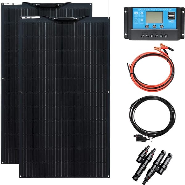 Fleksibelt solpanel kit, muligheder for 100W og 200W, høj effektivitet opladning, vejrresistent,200W Solcellekit