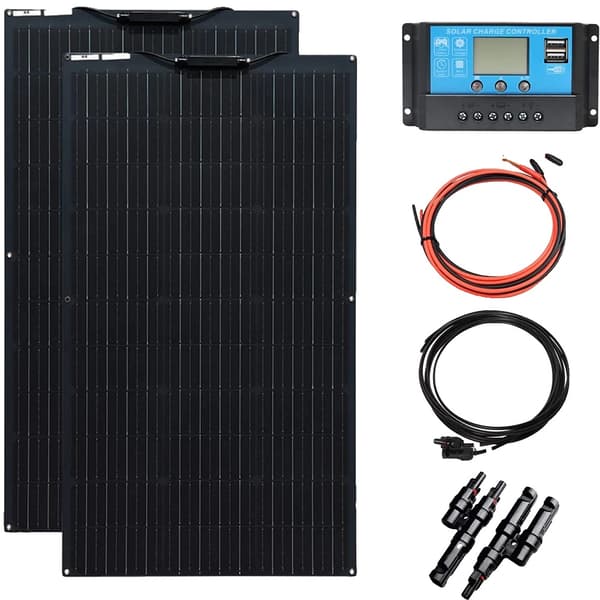 Fleksibelt solpanel kit, muligheder for 100W og 200W, høj effektivitet opladning, vejrresistent,200W Solcellekit