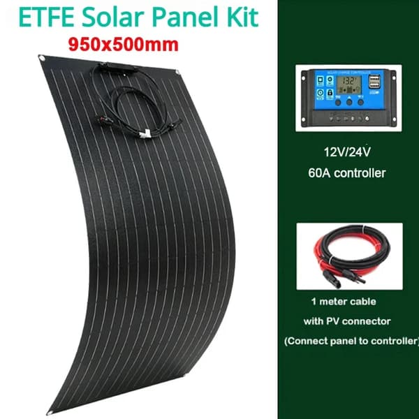 ETFE Solpanel, 860x660mm Dimensioner, 60A Controller Muligheder,60A Controller 1