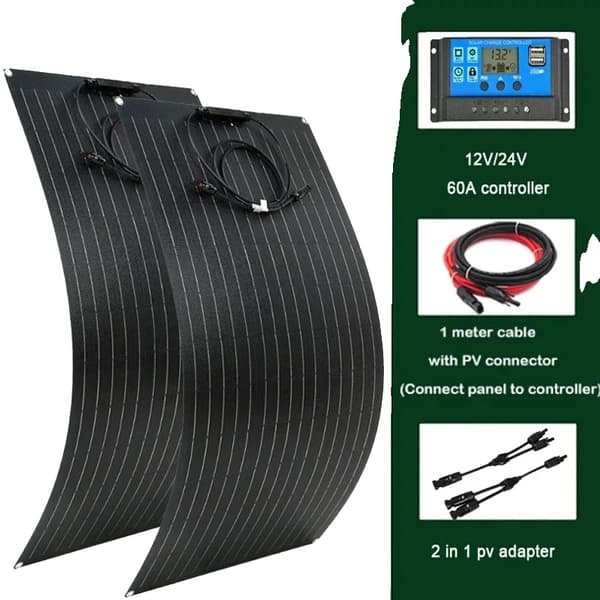 ETFE Solpanel, 860x660mm Dimensioner, 60A Controller Muligheder,60A Controller 2