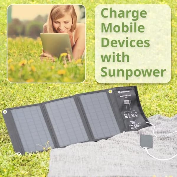 Bärbar Solcharger - Bresser - Svart - Självförsörjande - USB och DC