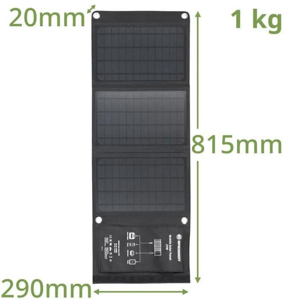 Bärbar Solcharger - Bresser - Svart - Självförsörjande - USB och DC