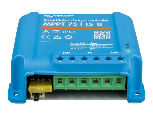 Victron Energy SmartSolar MPPT 75/15 - Solar charge controller - trådlös - Bluetooth - blå, RAL 5012