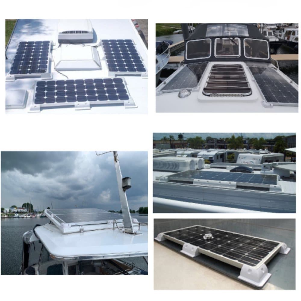 6st/set Solpanelsfästen ABS Solpanelsmonteringsfästen för träram RV Båtcampare Husvagnar Huva