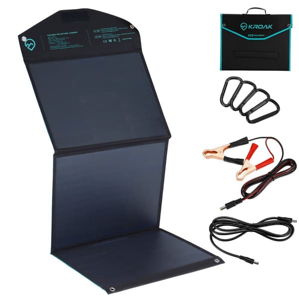 Kroak K-SP05 150W vikbar solpanel Solcellsmodul med 2 x USB och Type-C anslutning