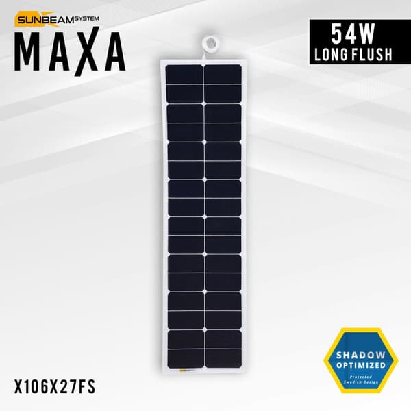 Flexibel solcell Sunbeam Maxa 54W Long Flush, 54.0 W, monokristallin, 12 V, 1060 x 277 mm