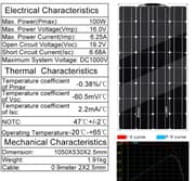400W Solpaneler, 4x100w, monokristallin, marknadsledande effekt, böjbar