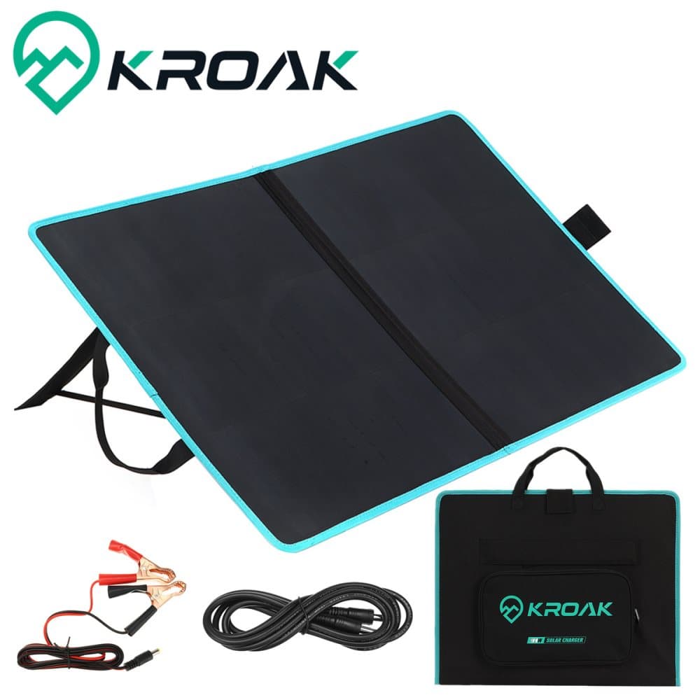 KROAK K-SP03 100W 18.15V Shingled Solar Panel Vikbar Vattentät Överlägsen Monokristallin Solar Power Cell Batteriladdare