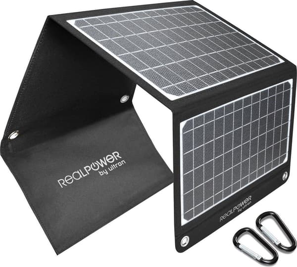 RealPower SP-22E - Solcelleoplader - 22,5W - Sammenfoldelig (411596)