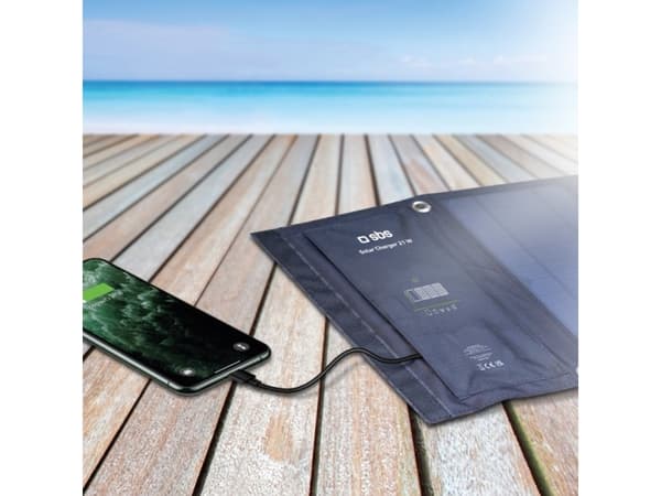 SBS bærbart solcellepanel 21W sort