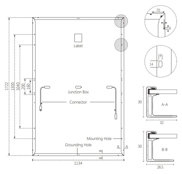 DAH SOLAR Solární panel DHM-54X10(BW)-410W, half-cut, 31,7V, účinnost 21%