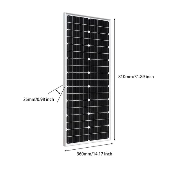 Mono Solcellepanel, 10W, 18V, 20W