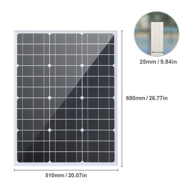 Mono Solcellepanel, 10W, 18V, 20W