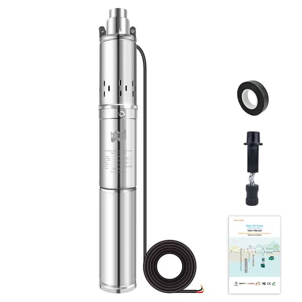 Solvattenpump, 750W Effekt, Max 2000Liter/Timme Flödeshastighet, 48V eller 60V, 750W