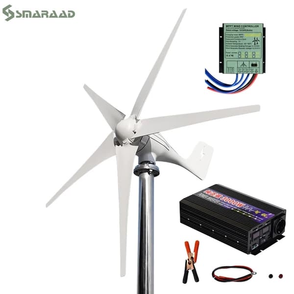 Vindmølle generator, 3000W effektudgang, MPPT off grid system, 12V, kun vindmølle, 3000W