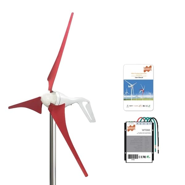 Vindmølle generator, 400W effektudgang, LED-indikatorcontroller, 12V, 3 blade, sort med controller 12V 3