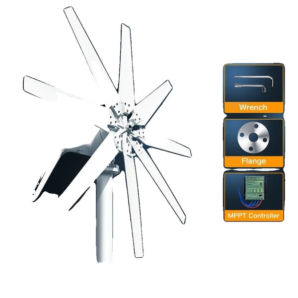 Vindmølle generator, 1000W effektudgang, MPPT opladningskontrol., 12V, Med MPPT kontrol, 1000W