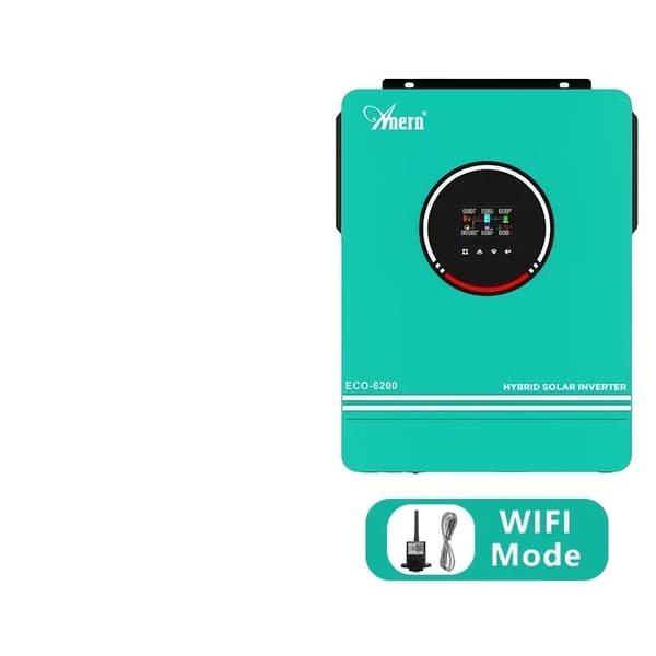 Hybridiaurinkoinvertteri, 6200W tehon ulostulo, Wifi-yhteys, llä 48V jännitteellä
