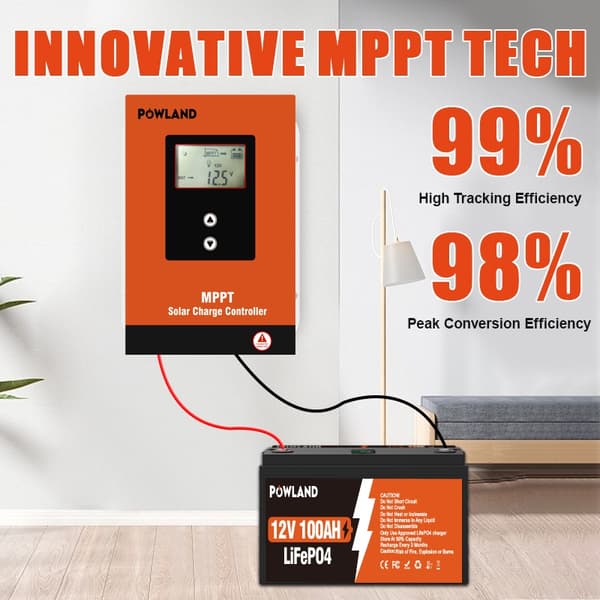MPPT Solcelleoplader Controller, Auto Lifepo4 Batterioplader, Maks. PV Input 150VDC, MPPT 60A