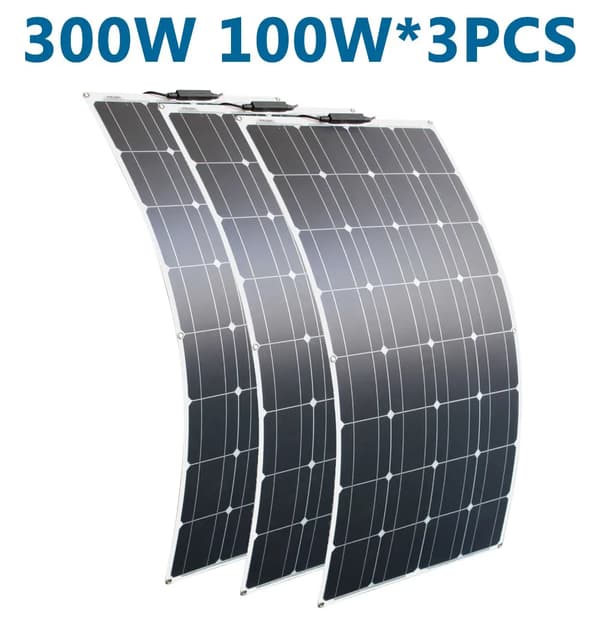 Fleksibelt solpanel 100W, Høj effektivitet 21,8%, Monokrystallinsk PET,600W Solcellepanel