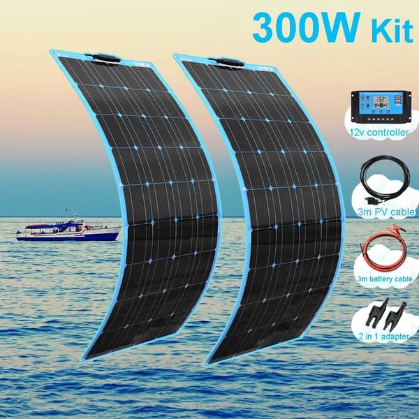 Flexibelt solpanel kit, halvflexibel design, hög effektivitet 150W/100W,200W 2 stycken 100W