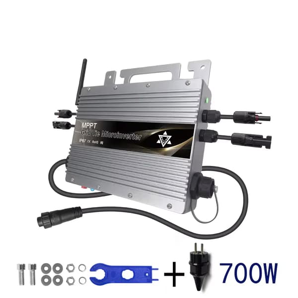 700W Aurinko Verkkoon Kytketty Mikroinvertteri, WiFi Älykäs, 22-60V DC Syöttö,80-260V80-260V, 700 wattia, 22-60V