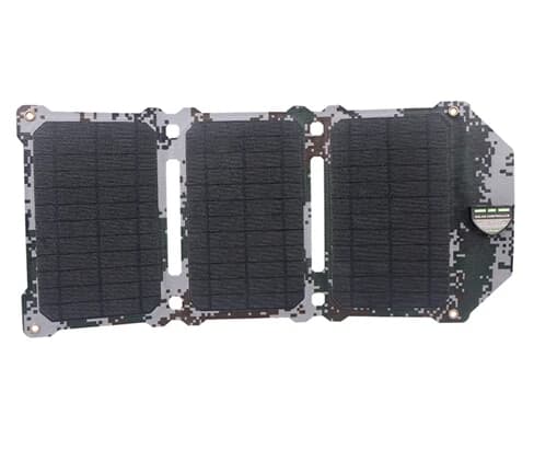 Bærbar 21W Solcellepanel Oplader, Dobbelt USB Output, Vandtæt Design,Sne Camouflage