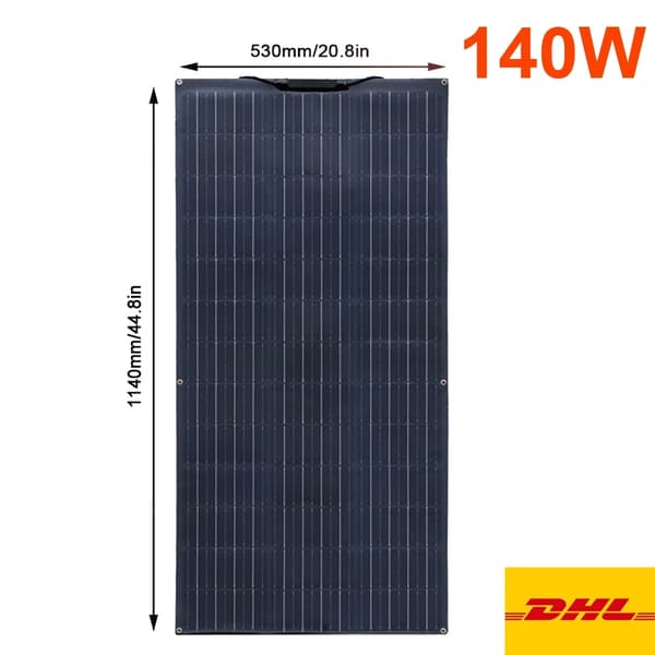 Fleksibel Solpanel, 100W Maksimal Effekt, Letvægts og Holdbar,150w Fleksibel