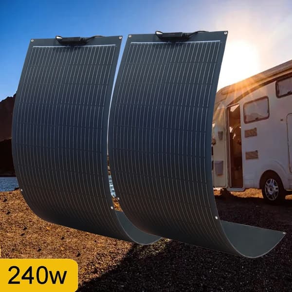 Joustava aurinkopaneelisarja, 240W kapasiteetti, vedenpitävä muotoilu,120w 12v 20A SETTI