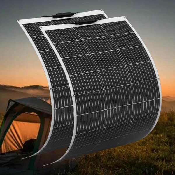 Fleksibel Solpanel, 100W Effekt, 21% Effektivitet,200w 2stk 100w sort