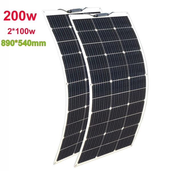 Joustava aurinkopaneeli, 100 W teho, monokiteinen materiaali,200w 2kpl 100w