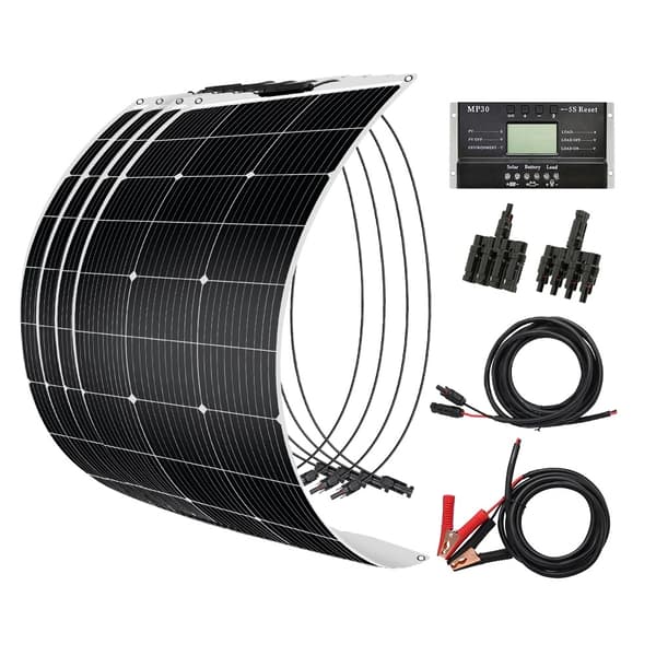 DOKIO Fleksibelt Solpanel, 400W Effektudgang, Vandtæt Design,400W 400W Set