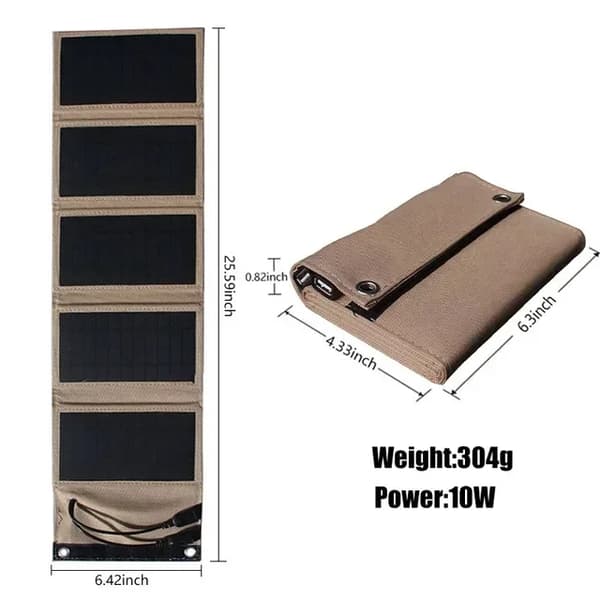 Udendørs solpaneloplader, 10W effekt, vandtæt design,7w camouflage