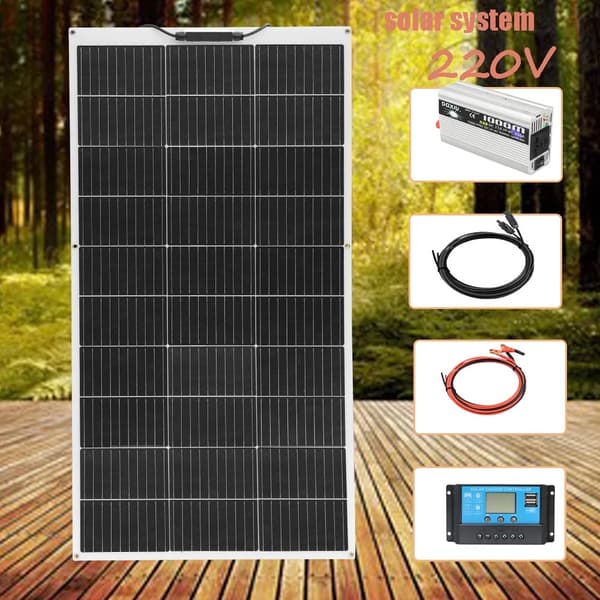 XINPUGUANG Solpanel Kit, Alsidig Effektområde 100W til 1000W, Høj Effektivitet 21,8%, Fleksible Monteringsmuligheder,220V 100W
